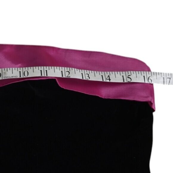 Vintage Y2K Liliane H Paris Velvet Dress Pink Satin Bow Strapless Size 8 - Picture 7 of 11